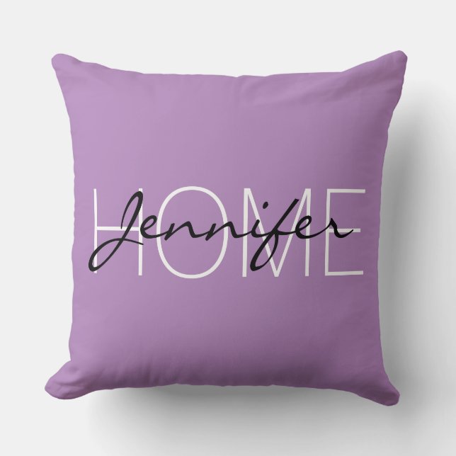 African violet colour home monogram cushion (Front)