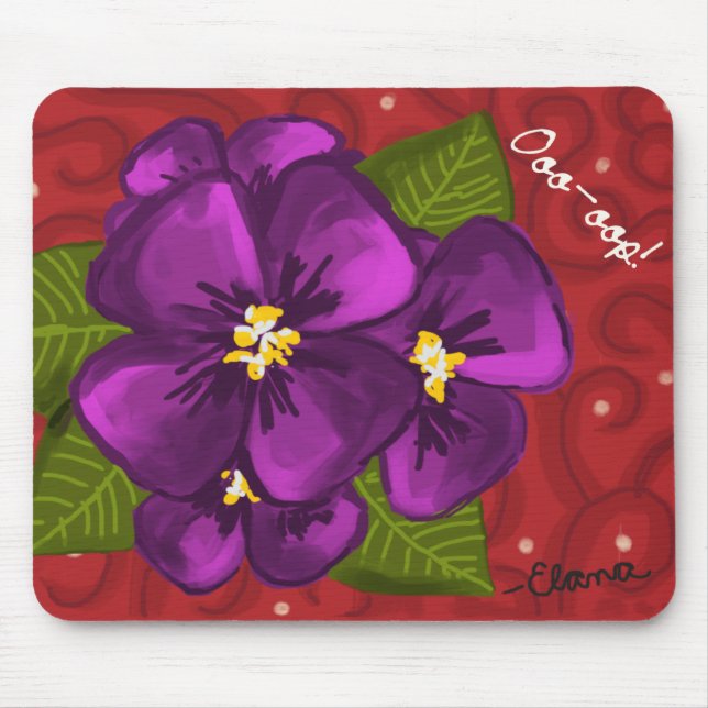 African Violet Dance Mouse Pad (Front)