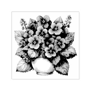 African Violet House Plant  Self-inking Stamp
