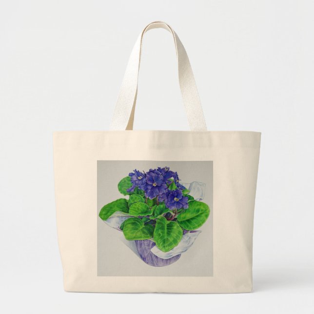 African Violet Large Tote Bag (Front)