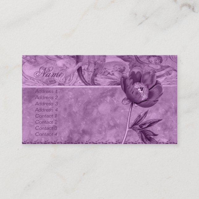 African Violet Poppy Business Card (Front)