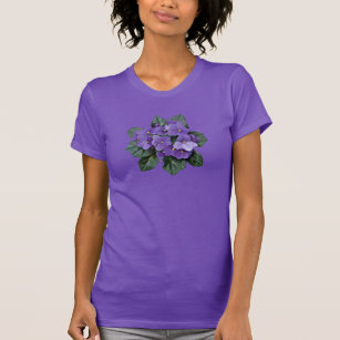 African Violet Purple Garden Flower T-Shirt