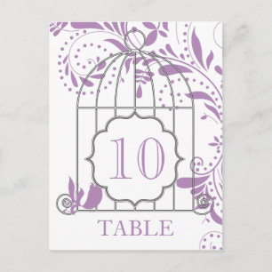 African Violet Purple Wedding Table Numbers Postcard