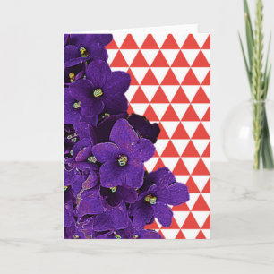 African Violet Red Pyramid Frameable Note Card