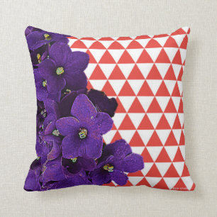 African Violet Red Pyramid Pillow