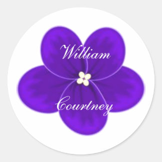 African Violet Round Sticker