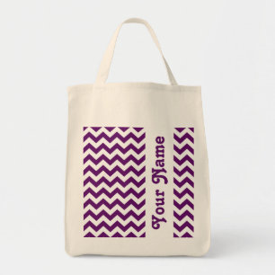 African Violet Safari Chevron w/ customisable name Tote Bag