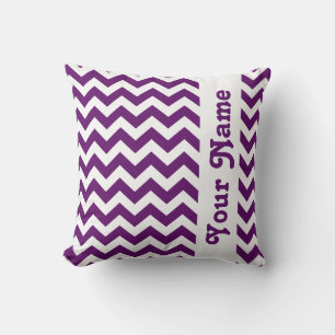 African Violet Safari Chevron with custom text Cushion