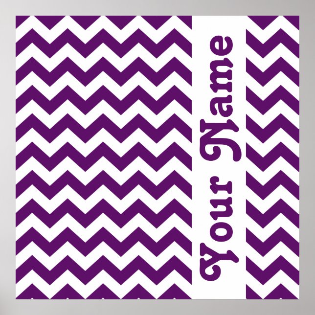 African Violet Safari Chevron with custom text Poster (Front)