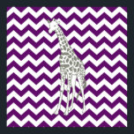 African Violet Safari Chevron with Pop Art Giraffe Poster<br><div class="desc">Mod Chevron pattern in Emporio Moffa's Safari Moods colour palette,  with pop art giraffe on one side.</div>