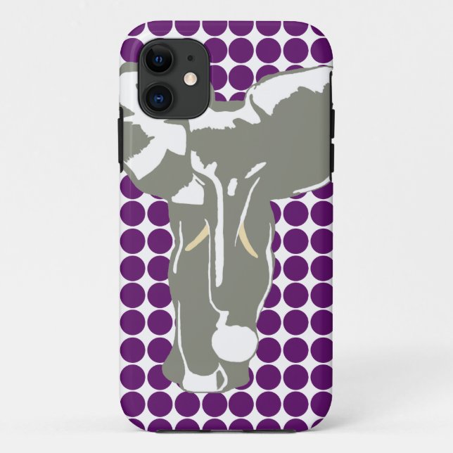 African Violet Safari Dot with Pop Art Elephant Case-Mate iPhone Case (Back)