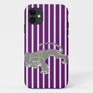 African Violet Safari Stripe with Leopard iPhone 11 Case