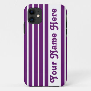 African Violet Safari Stripe with name iPhone 11 Case
