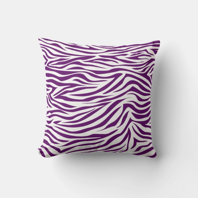 African Violet Safari Zebra Cushion (Front)