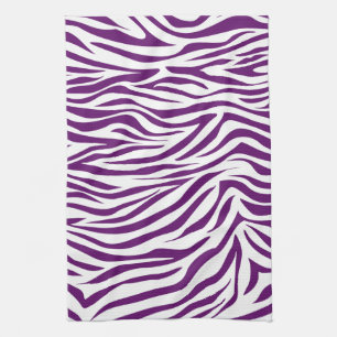 African Violet Safari Zebra Tea Towel