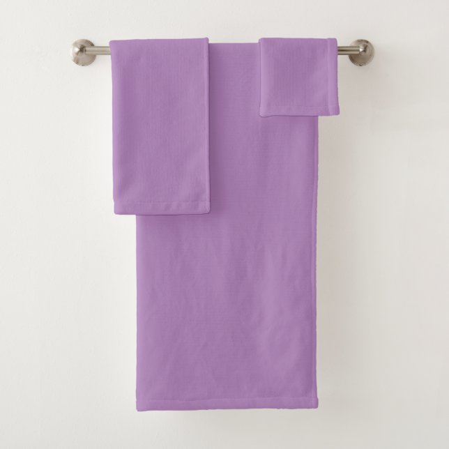 African violet  (solid colour)  bath towel set (Insitu)
