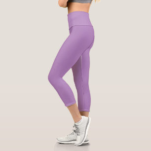 African violet (solid colour) capri leggings
