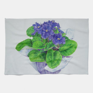 African Violet Tea Towel