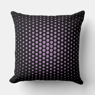 African violet Techno Dots Modern Black Cushion