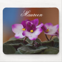 African Violets Floral Mouse Pad