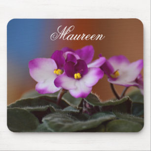 African Violets Floral Mouse Pad