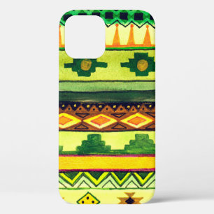 African Watercolor Pattern. iPhone 12 Case
