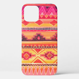 African Watercolor Pattern. Raster Illustration iPhone 12 Case