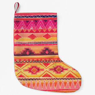 African Watercolor Pattern. Raster Illustration Small Christmas Stocking