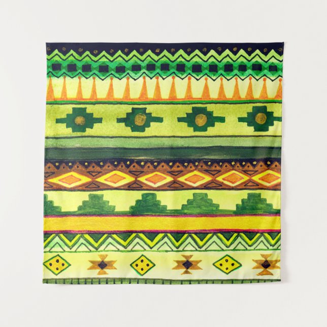 African Watercolor Pattern. Tapestry (Front)