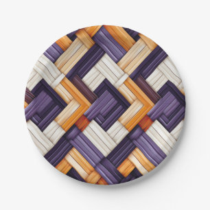 African Weave Basket Bliss Paper Plate
