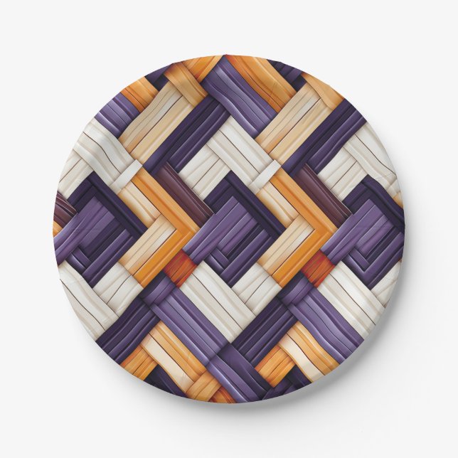 African Weave Basket Bliss Paper Plate (Front)