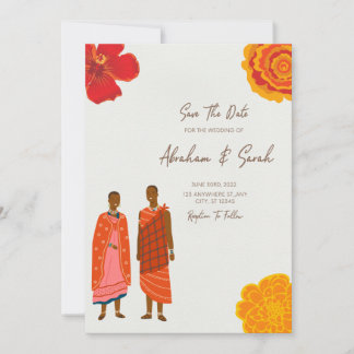 African Wedding Save The Date Invitation
