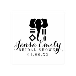 African Wedding Shape Bridal Shower Favour Rubber Stamp