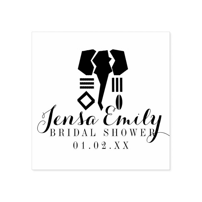 African Wedding Shape Bridal Shower Favour  Rubber Stamp (Imprint)