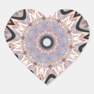 African Whirl Art Print Heart Sticker