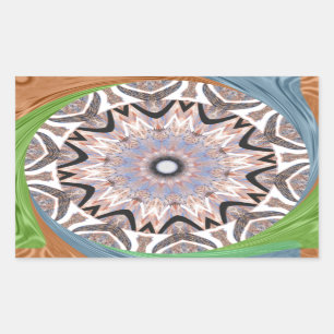 African Whirl Art Print Rectangular Sticker