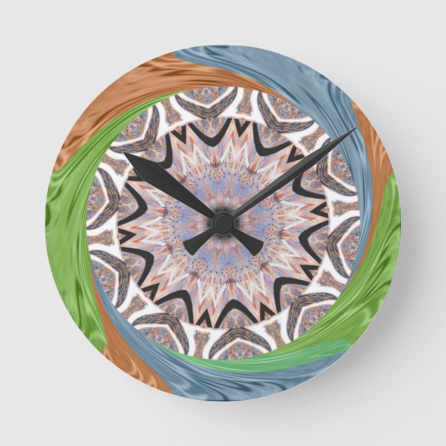 African Whirl Art Print Round Clock (Front)
