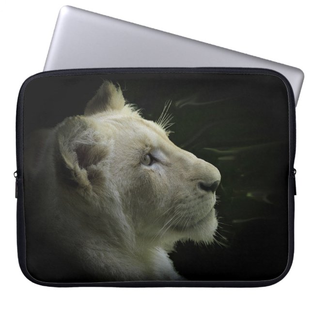 African White Lion Big Cat Wildlife Laptop Sleeve (Front)