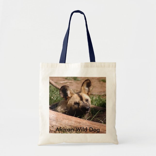 African Wild Dog-012, African Wild Dog Tote Bag (Front)