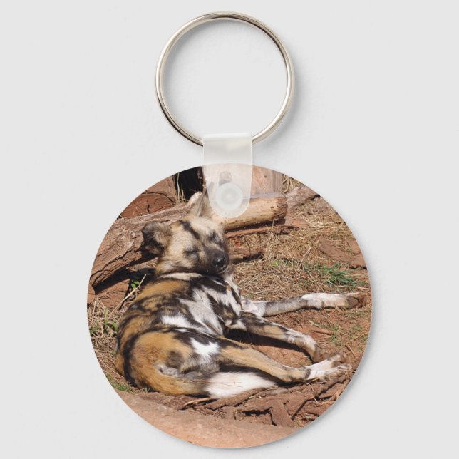 african-wild-dog-018 key ring (Front)