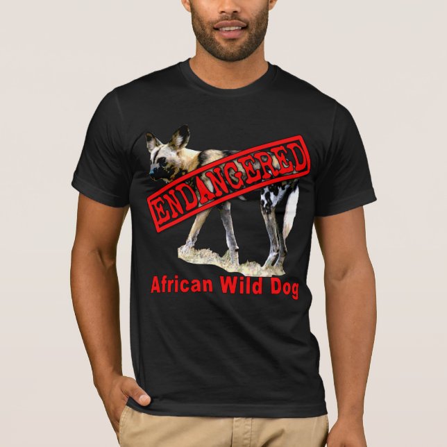 African Wild Dog Endangered Animal Products T-Shirt (Front)