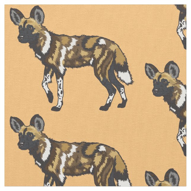 African wild dog fabric (Close Up)
