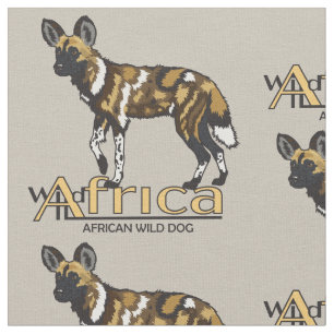 African wild dog fabric