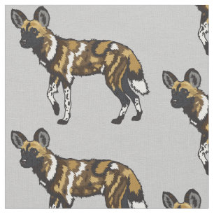 African wild dog fabric