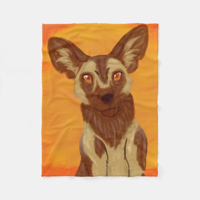 African Wild Dog Fleece Blanket (Front)