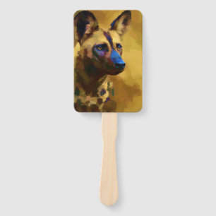 African Wild Dog Hand Fan