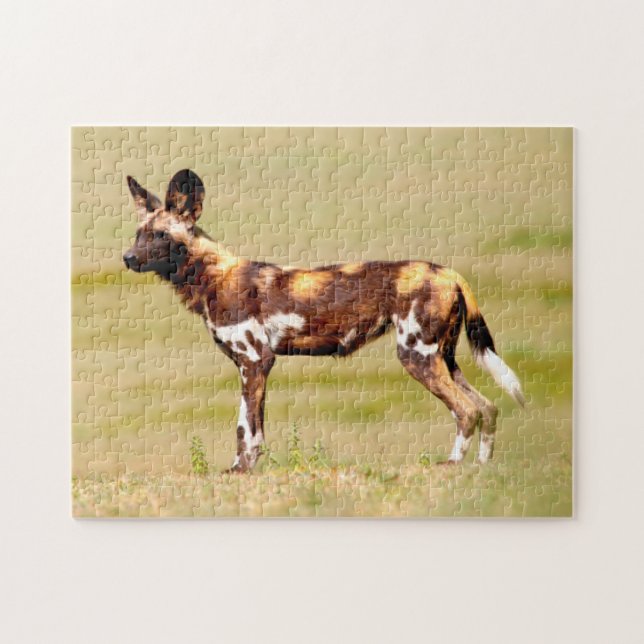 African Wild Dog (Lycaon Pictus) Standing Jigsaw Puzzle (Horizontal)