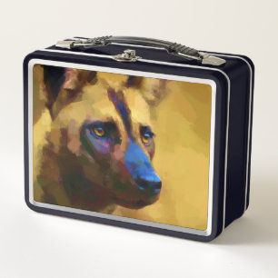 African Wild Dog Metal Lunch Box