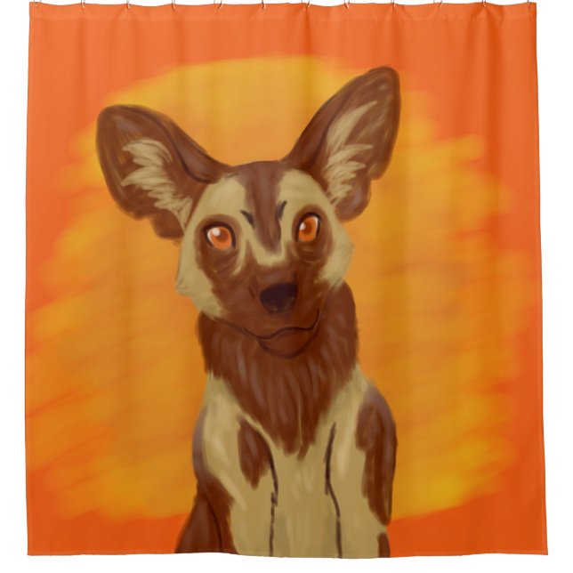 African Wild Dog Shower Curtain (Front)