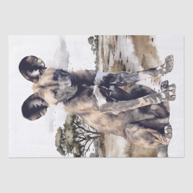 African Wild Dog Tissue Paper (Front)